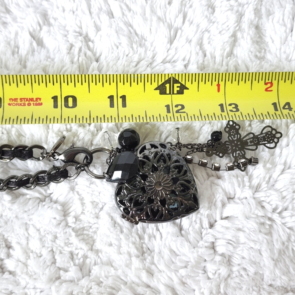 Guess black long necklace heart pendant - Picture 2 of 6